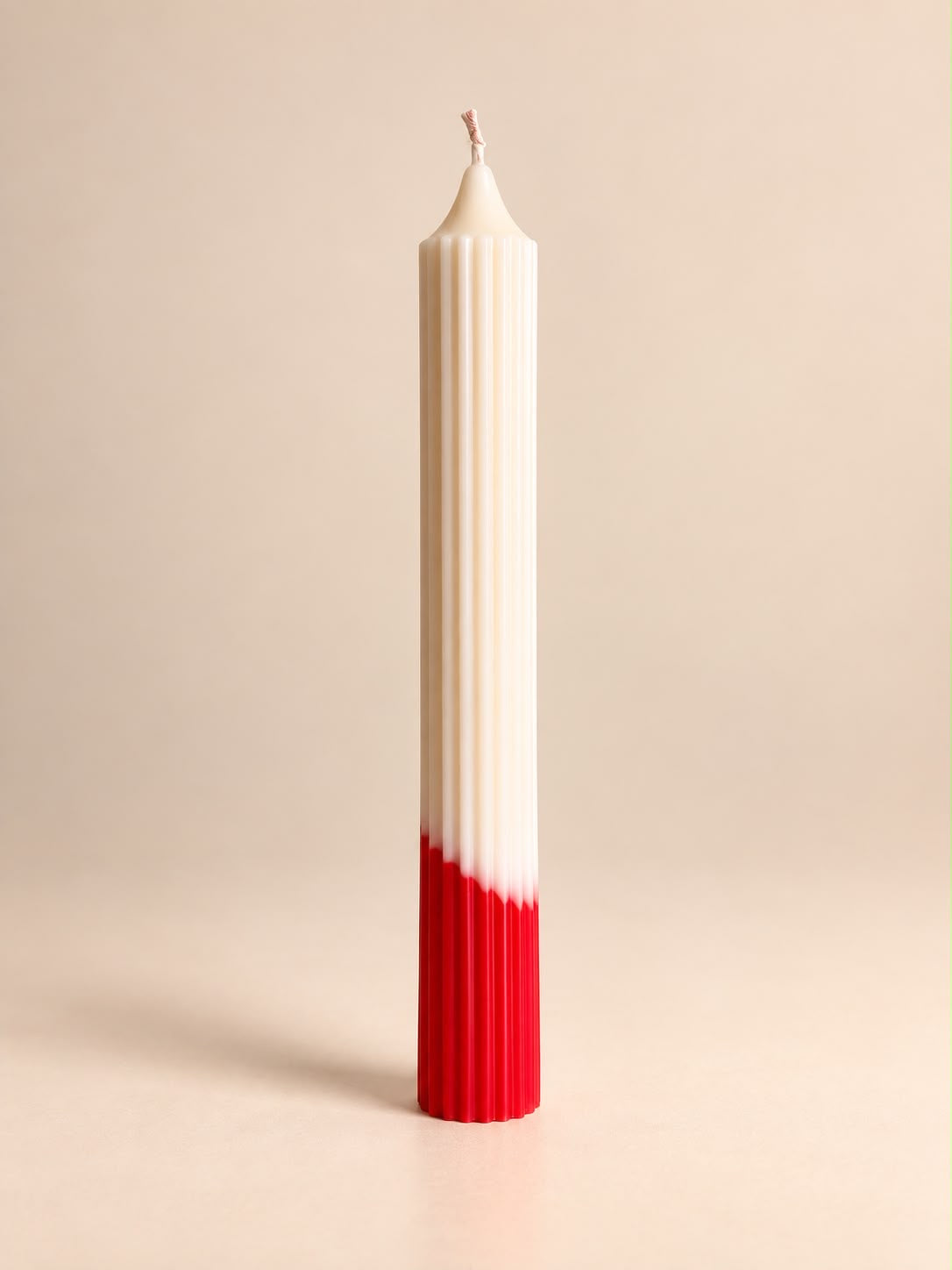 Golden Orange & Ivory Ribbed Two-Tone Pillar Candle 23