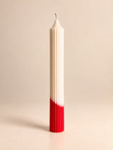 Golden Orange & Ivory Ribbed Two-Tone Pillar Candle 23