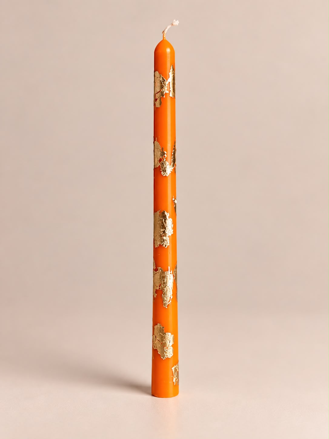 Orange & Gold Metallic Taper Candle 17