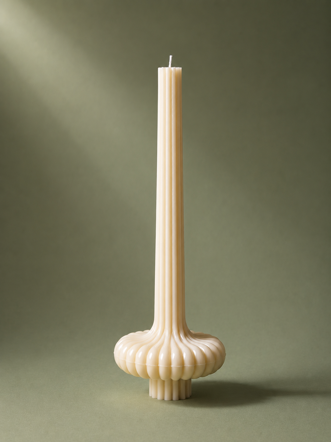 Ornate Fluted Pedestal Mould Candle 10 – Sculptural Decorative Candle