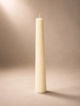 Fluted Pillar Candle 2 – Tall Ribbed Decorative Candle