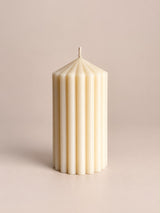 Fluted Pillar Candle 15 – Ribbed Architectural Mould Candle