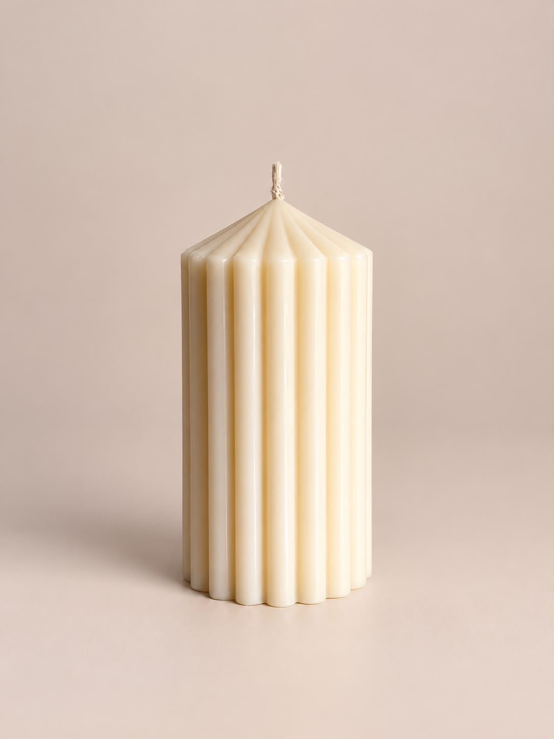 Fluted Pillar Candle 15 – Ribbed Architectural Mould Candle
