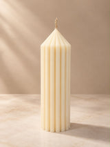 Fluted Cathedral Pillar Candle 5 – Tall Ribbed Decorative Candle