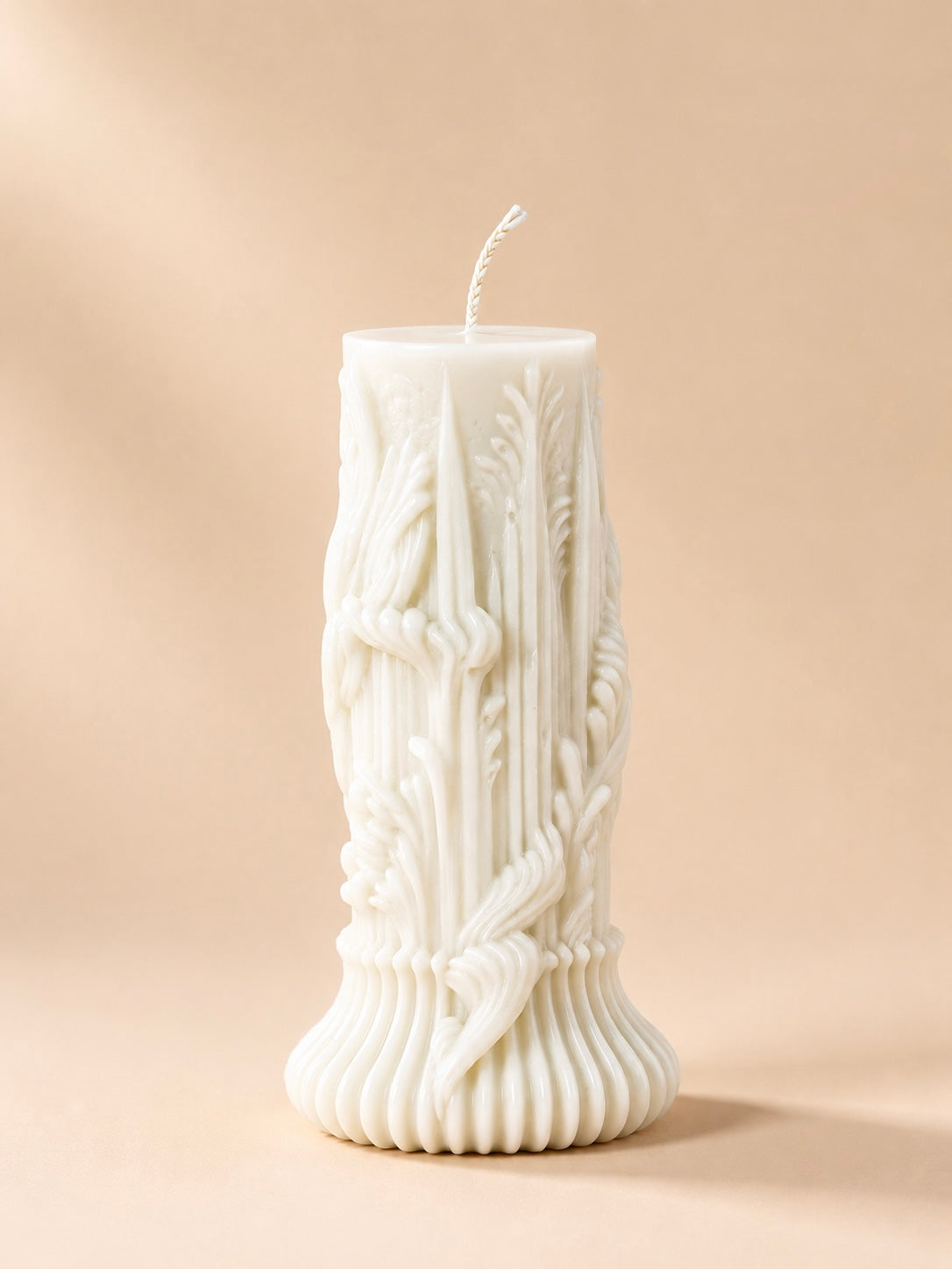 Ornate Botanical Relief Mould Candle 11 – Sculptural Decorative Candle